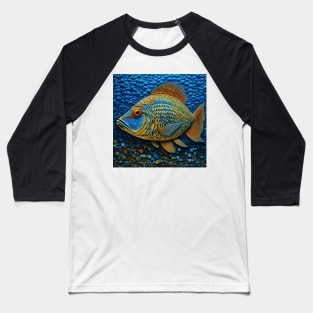 [AI Art] Fish in the sea, Optical Art Style Baseball T-Shirt